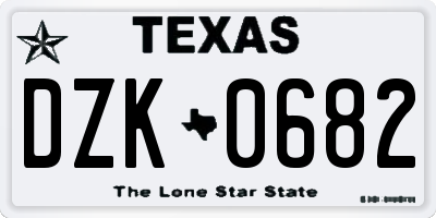 TX license plate DZK0682