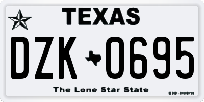 TX license plate DZK0695