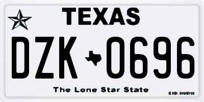 TX license plate DZK0696