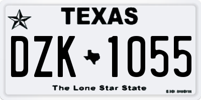 TX license plate DZK1055