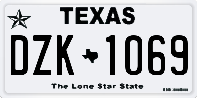 TX license plate DZK1069