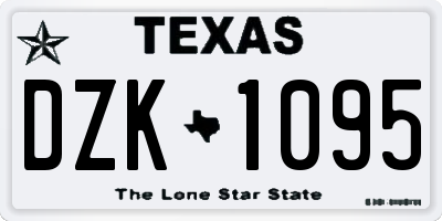 TX license plate DZK1095