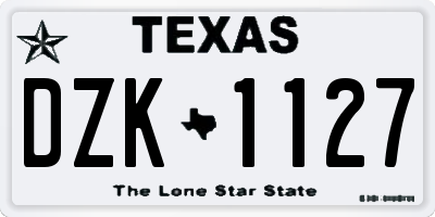 TX license plate DZK1127