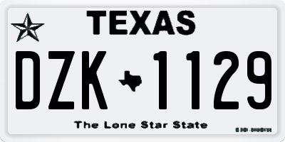 TX license plate DZK1129