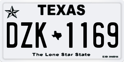 TX license plate DZK1169