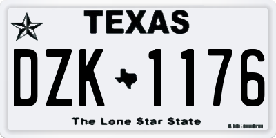 TX license plate DZK1176