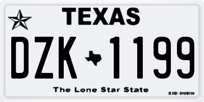 TX license plate DZK1199