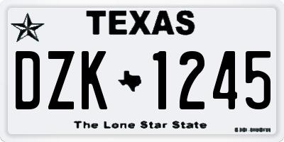 TX license plate DZK1245