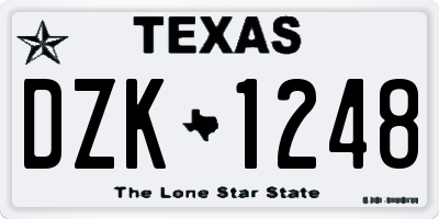 TX license plate DZK1248