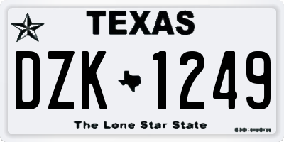 TX license plate DZK1249