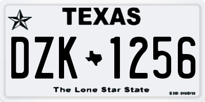 TX license plate DZK1256