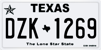 TX license plate DZK1269