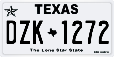 TX license plate DZK1272