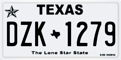 TX license plate DZK1279