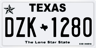 TX license plate DZK1280