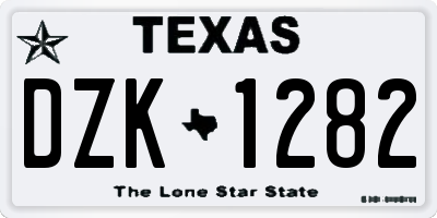 TX license plate DZK1282