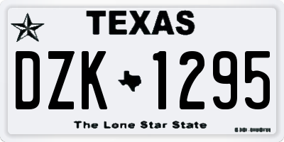 TX license plate DZK1295