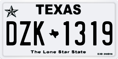 TX license plate DZK1319