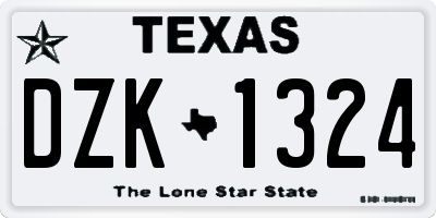 TX license plate DZK1324