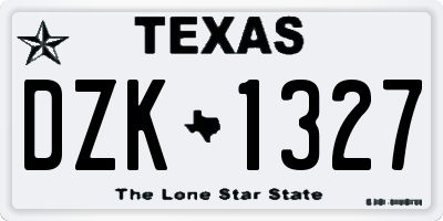 TX license plate DZK1327