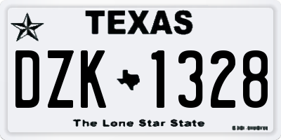 TX license plate DZK1328