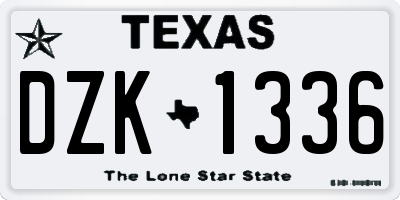 TX license plate DZK1336