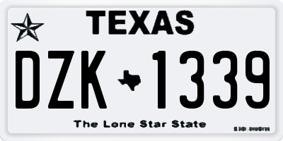 TX license plate DZK1339