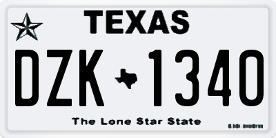 TX license plate DZK1340