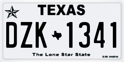 TX license plate DZK1341