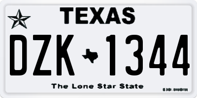 TX license plate DZK1344