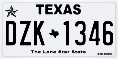 TX license plate DZK1346