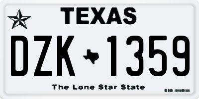 TX license plate DZK1359