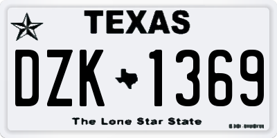 TX license plate DZK1369
