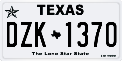 TX license plate DZK1370
