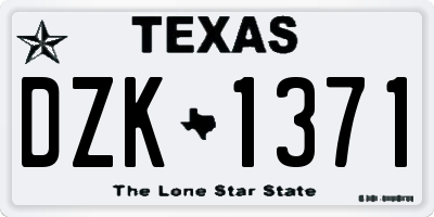 TX license plate DZK1371