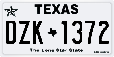 TX license plate DZK1372