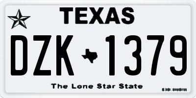TX license plate DZK1379