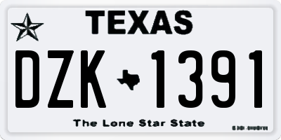 TX license plate DZK1391