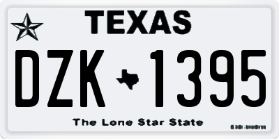 TX license plate DZK1395