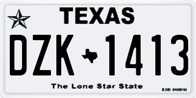 TX license plate DZK1413