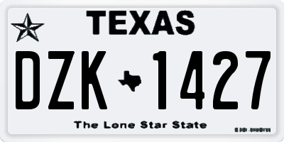 TX license plate DZK1427