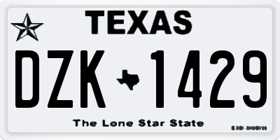 TX license plate DZK1429