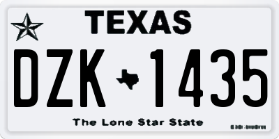 TX license plate DZK1435
