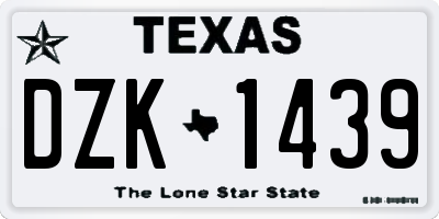 TX license plate DZK1439