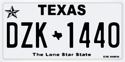 TX license plate DZK1440