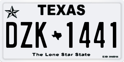 TX license plate DZK1441