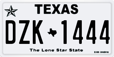 TX license plate DZK1444