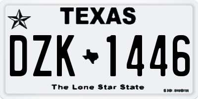 TX license plate DZK1446