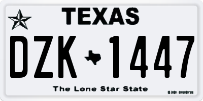 TX license plate DZK1447