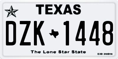 TX license plate DZK1448